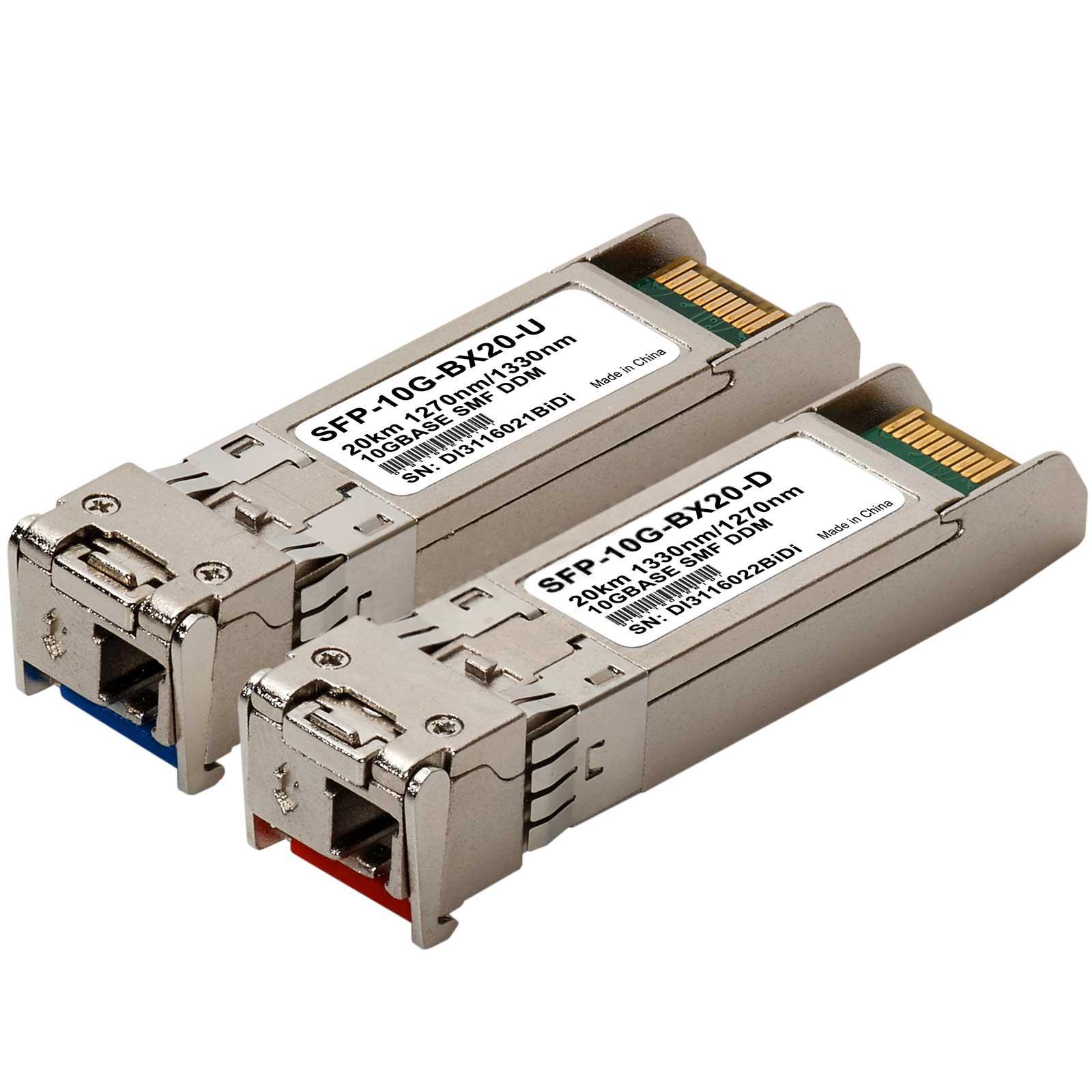 SFP+ 10G BiDi (WDM) 20km 1270/1330 DDM (SFP-10G-LR-BiDi) – 1 pair
